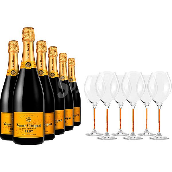 Veuve Cliquot con 6 copas Regalo